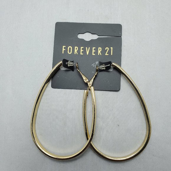 Forever 21 gold oval hoop earring - Picture 1 of 3
